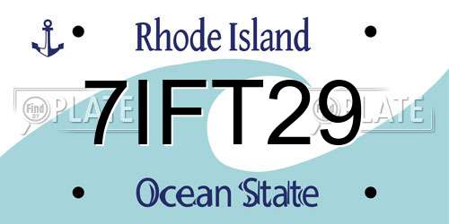 7IFT29 Rhode Island License Plate