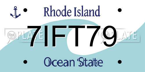 7IFT79 Rhode Island License Plate