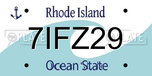 7IFZ29 Rhode Island License Plate