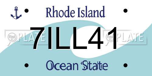 7ILL41 Rhode Island License Plate