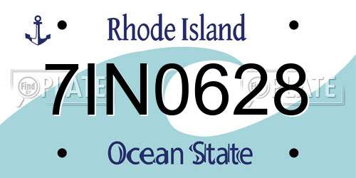 7IN0628 Rhode Island License Plate