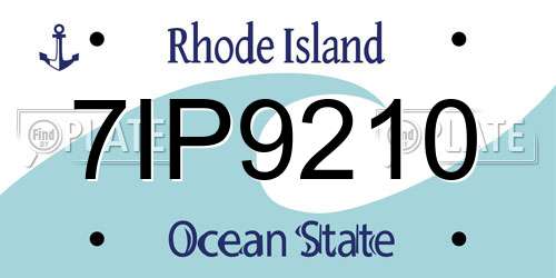 7IP9210 Rhode Island License Plate