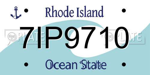7IP9710 Rhode Island License Plate