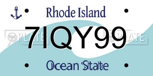 7IQY99 Rhode Island License Plate