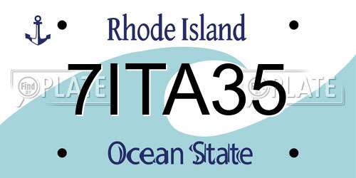 7ITA35 Rhode Island License Plate