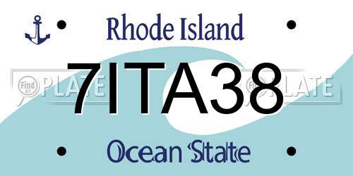 7ITA38 Rhode Island License Plate