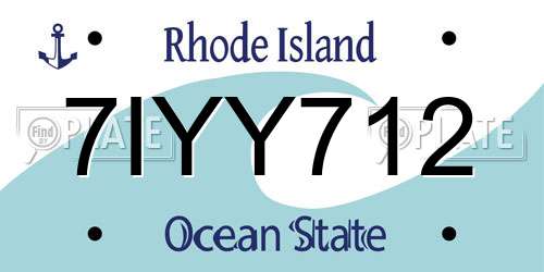 7IYY712 Rhode Island License Plate