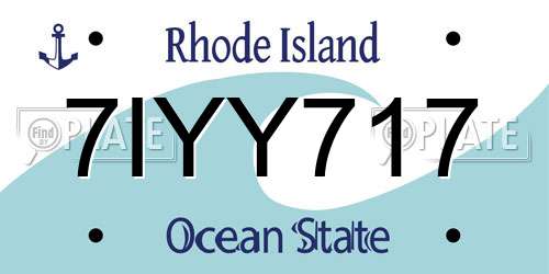 7IYY717 Rhode Island License Plate