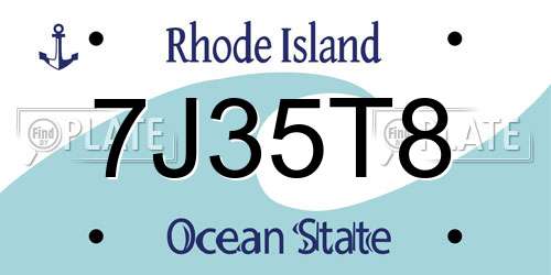 7J35T8 Rhode Island License Plate