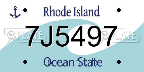 7J5497 Rhode Island License Plate