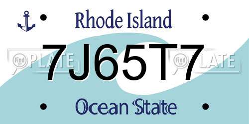 7J65T7 Rhode Island License Plate