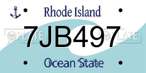7JB497 Rhode Island License Plate