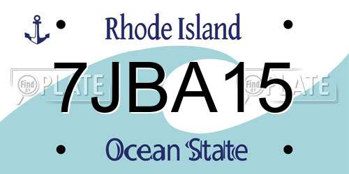 7JBA15 Rhode Island License Plate