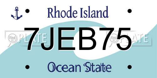 7JEB75 Rhode Island License Plate