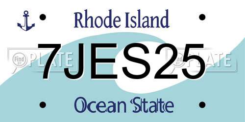7JES25 Rhode Island License Plate