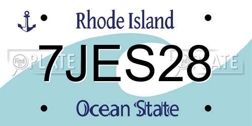 7JES28 Rhode Island License Plate