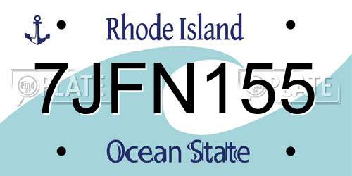 7JFN155 Rhode Island License Plate