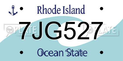 7JG527 Rhode Island License Plate