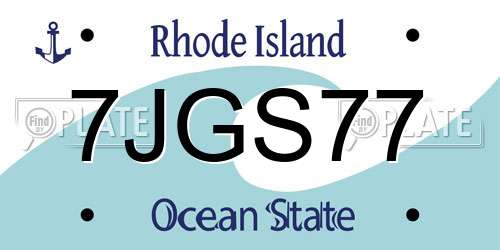 7JGS77 Rhode Island License Plate