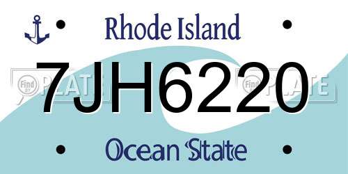 7JH6220 Rhode Island License Plate