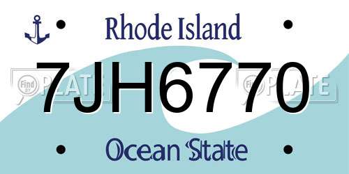 7JH6770 Rhode Island License Plate