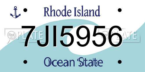 7JI5956 Rhode Island License Plate
