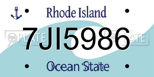 7JI5986 Rhode Island License Plate