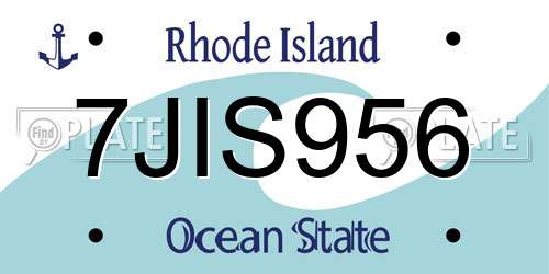 7JIS956 Rhode Island License Plate