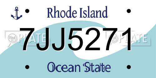 7JJ5271 Rhode Island License Plate