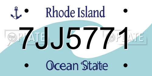 7JJ5771 Rhode Island License Plate