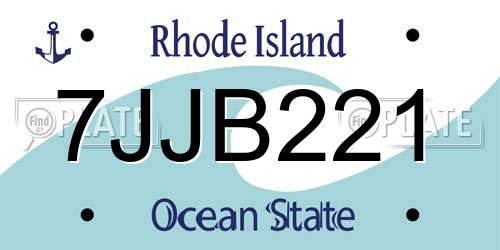 7JJB221 Rhode Island License Plate