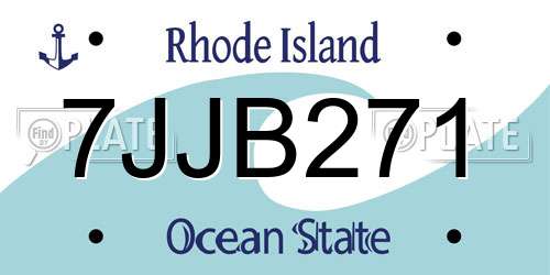 7JJB271 Rhode Island License Plate