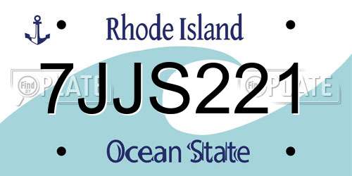 7JJS221 Rhode Island License Plate