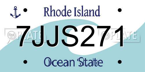7JJS271 Rhode Island License Plate