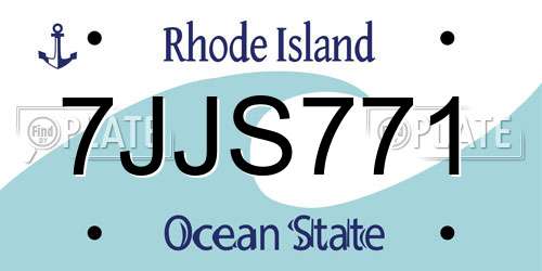 7JJS771 Rhode Island License Plate