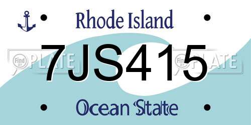 7JS415 Rhode Island License Plate