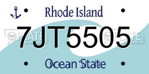 7JT5505 Rhode Island License Plate