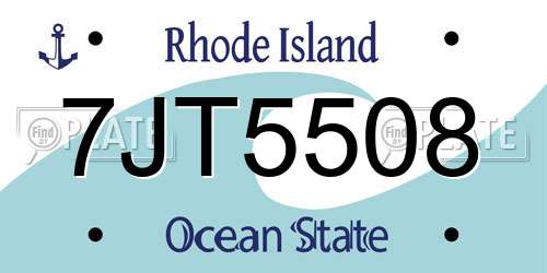 7JT5508 Rhode Island License Plate