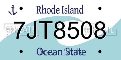 7JT8508 Rhode Island License Plate