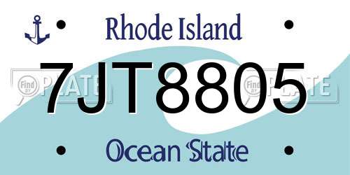 7JT8805 Rhode Island License Plate