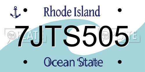 7JTS505 Rhode Island License Plate