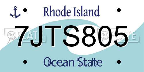 7JTS805 Rhode Island License Plate