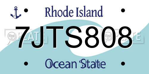 7JTS808 Rhode Island License Plate