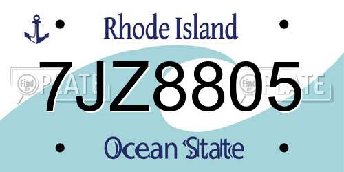 7JZ8805 Rhode Island License Plate
