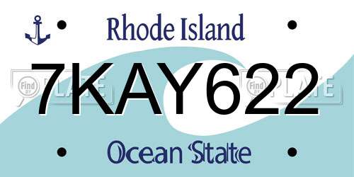 7KAY622 Rhode Island License Plate