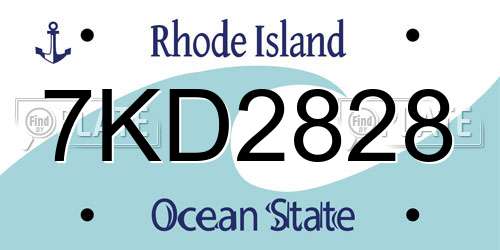 7KD2828 Rhode Island License Plate