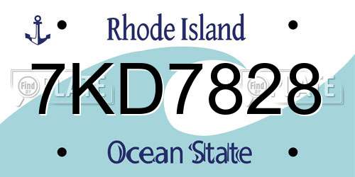 7KD7828 Rhode Island License Plate