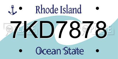 7KD7878 Rhode Island License Plate