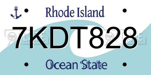 7KDT828 Rhode Island License Plate