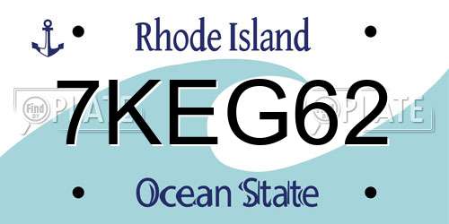 7KEG62 Rhode Island License Plate